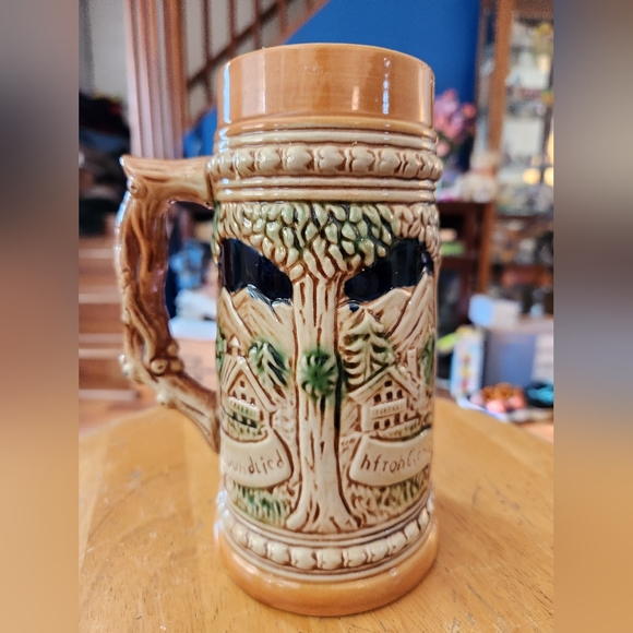 Vintage Japanese Ceramic Beer Stein Japan Pub Mug Handmade Art German Old - Picture 2 of 5